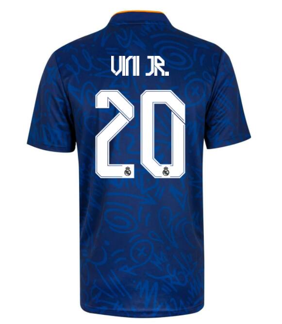 2021/22 Real Madrid Away Kit Soccer Jersey with Vini Jr. 20 printing